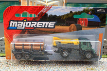 Load image into Gallery viewer, MAJ502C Majorette 187 Scale MB Unimog With Log Crane and Forestry Trailer with Logs ** NEW! **