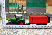 Load image into Gallery viewer, SIM503A Majorette 187 Scale 4 Piece Fendt and Valtra Set with Trailer and Plough