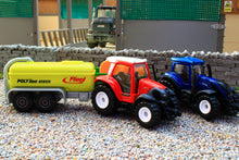 Load image into Gallery viewer, SIM503B Majorette 187 Scale 4 Piece Valtra and Lintrac Tractor Set with Slurry Tanker and Trailer