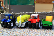Load image into Gallery viewer, SIM503B Majorette 187 Scale 4 Piece Valtra and Lintrac Tractor Set with Slurry Tanker and Trailer