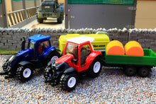 Load image into Gallery viewer, SIM503B Majorette 187 Scale 4 Piece Valtra and Lintrac Tractor Set with Slurry Tanker and Trailer