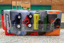 Load image into Gallery viewer, SIM503B Majorette 187 Scale 4 Piece Valtra and Lintrac Tractor Set with Slurry Tanker and Trailer