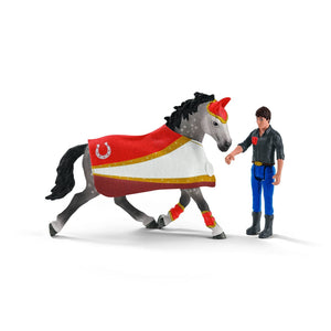 SL42443 Schleich Horse Club Mia's Vaulting Set - horse and male figure