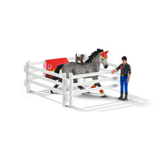 Load image into Gallery viewer, SL42443 Schleich Horse Club Mia&#39;s Vaulting Set - horse, rider and gates