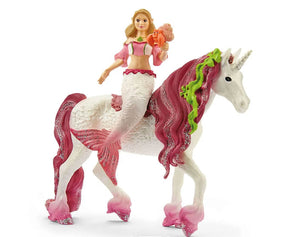SL70593 Schleich Mermaid Feya on underwater unicorn