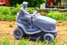 Load image into Gallery viewer, PYOS157 Figure Set 1:32 Scale - Man on Ride-on Lawn Mower (Requires Painting)