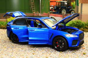 TAY32110020 TAYUMO 1:32 Scale Jaguar F Pace in Met Blue with lights and sound