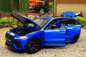 TAY32110020 TAYUMO 1:32 Scale Jaguar F Pace in Met Blue with lights and sound