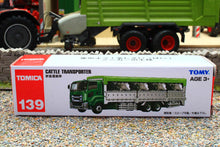 Load image into Gallery viewer, TCAX798323 TOMY Small Scale Lorry Cattle Transporter with Cows
