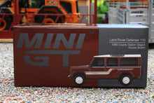 Load image into Gallery viewer, TSMMGT00734R Mini GT 1:64 Scale Land Rover Defender 110 1985 County Station Wagon in Russet Brown RHD