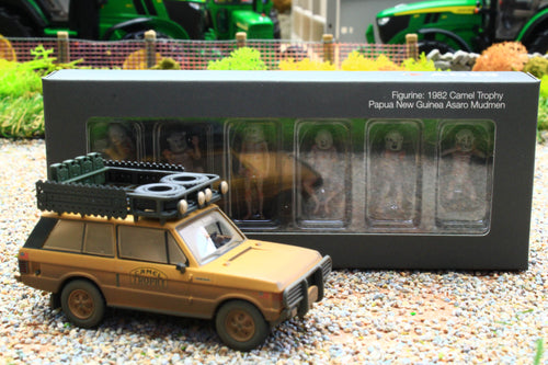 TSMMGTS0006 MINIGT 1:64 Scale Range Rover 1982 Camel Trophy Papua New Guinea set with figures