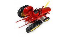 Load image into Gallery viewer, Universal Hobbies 1:16 scale red and yellow farm tractor model with detailed engine exposed controls and large treaded wheels