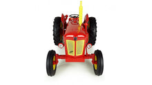 Load image into Gallery viewer, Front view of a red and yellow David Brown 950 Implematic model tractor in 1:16 scale by Universal Hobbies with detailed tyres grille and headlights