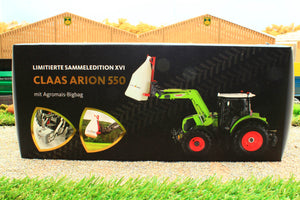 UH6636 Universal Hobbies Claas Arion 550 with Front Loader and Agromais Bigbag Limited Edition