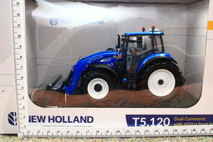 UH6682 Universal Hobbies 1:32 Scale New Holland T5.120 Dual Command 4WD Tractor with Front Loader and bucket 655 LU 2025