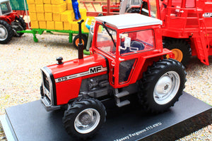 UH6701 Universal Hobbies 1:32 Scale Massey Ferguson 575 4WD Tractor with wide rear tyres Red Cab version