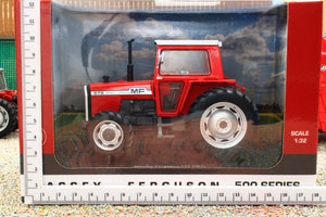 UH6701 Universal Hobbies 1:32 Scale Massey Ferguson 575 4WD Tractor with wide rear tyres Red Cab version