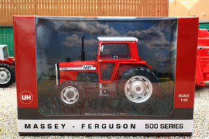 UH6701 Universal Hobbies 1:32 Scale Massey Ferguson 575 4WD Tractor with wide rear tyres Red Cab version