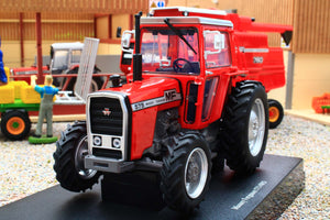 UH6701 Universal Hobbies 1:32 Scale Massey Ferguson 575 4WD Tractor with wide rear tyres Red Cab version