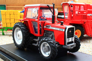 UH6701 Universal Hobbies 1:32 Scale Massey Ferguson 575 4WD Tractor with wide rear tyres Red Cab version