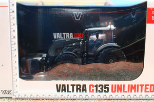 UH6746 Universal Hobbies 1:32 Scale Valtra G135 4WD Tractor with front loader and grab in Titanium Grey