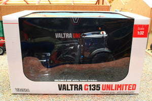 UH6746 Universal Hobbies 1:32 Scale Valtra G135 4WD Tractor with front loader and grab in Titanium Grey