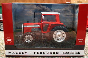 UH6764 Universal Hobbies 1:32 Scale Massey Ferguson 590 4WD Tractor with wide rear tyres Red Cab version