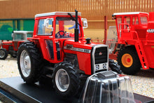 Load image into Gallery viewer, UH6764 Universal Hobbies 1:32 Scale Massey Ferguson 590 4WD Tractor with wide rear tyres Red Cab version