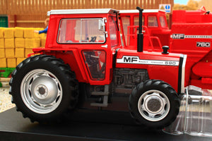 UH6764 Universal Hobbies 1:32 Scale Massey Ferguson 590 4WD Tractor with wide rear tyres Red Cab version