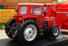 Load image into Gallery viewer, UH6764 Universal Hobbies 1:32 Scale Massey Ferguson 590 4WD Tractor with wide rear tyres Red Cab version