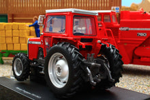 Load image into Gallery viewer, UH6764 Universal Hobbies 1:32 Scale Massey Ferguson 590 4WD Tractor with wide rear tyres Red Cab version