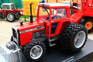 UH6765 Universal Hobbies 1:32 Scale Massey Ferguson 575 4WD Tractor with Molcon Duals Red Cab version