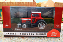 Load image into Gallery viewer, UH6765 Universal Hobbies 1:32 Scale Massey Ferguson 575 4WD Tractor with Molcon Duals Red Cab version