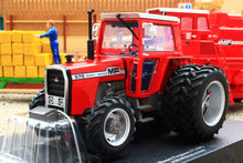 Load image into Gallery viewer, UH6765 Universal Hobbies 1:32 Scale Massey Ferguson 575 4WD Tractor with Molcon Duals Red Cab version