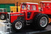 Load image into Gallery viewer, UH6765 Universal Hobbies 1:32 Scale Massey Ferguson 575 4WD Tractor with Molcon Duals Red Cab version