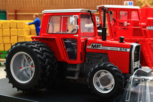 UH6765 Universal Hobbies 1:32 Scale Massey Ferguson 575 4WD Tractor with Molcon Duals Red Cab version