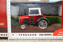 Load image into Gallery viewer, UH6767 Universal Hobbies 1:32 Scale Massey Ferguson 575 2WD Tractor with Molcon Duals Silver Red Cab version