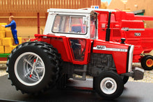 Load image into Gallery viewer, UH6767 Universal Hobbies 1:32 Scale Massey Ferguson 575 2WD Tractor with Molcon Duals Silver Red Cab version