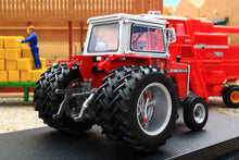 Load image into Gallery viewer, UH6767 Universal Hobbies 1:32 Scale Massey Ferguson 575 2WD Tractor with Molcon Duals Silver Red Cab version