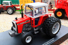 Load image into Gallery viewer, UH6768 Universal Hobbies 1:32 Scale Massey Ferguson 590 2WD Tractor with Molcon Duals Silver Red Cab version