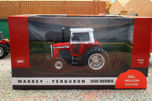 Load image into Gallery viewer, UH6768 Universal Hobbies 1:32 Scale Massey Ferguson 590 2WD Tractor with Molcon Duals Silver Red Cab version