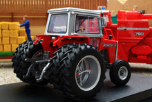 Load image into Gallery viewer, UH6768 Universal Hobbies 1:32 Scale Massey Ferguson 590 2WD Tractor with Molcon Duals Silver Red Cab version