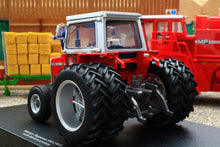 Load image into Gallery viewer, UH6768 Universal Hobbies 1:32 Scale Massey Ferguson 590 2WD Tractor with Molcon Duals Silver Red Cab version