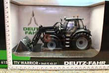 Load image into Gallery viewer, UH6862 Universal Hobbies 1:32 Scale Deutz Fahr 6150.4 TTV Warrior 4WD Tractor Gloss Black with Front Loader Limited Edition