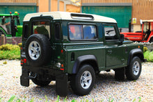 Load image into Gallery viewer, WEL22498G Welly 1:24 Scale Land Rover Defender 90 in Green with White Roof