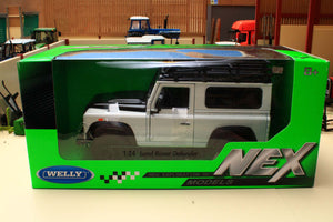 WEL22498SP Welly 1:24 Scale Land Rover Defender 90 in White with roof rack and snorkel BOX NOT 100%