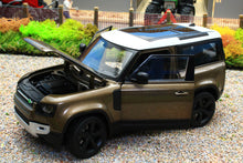 Load image into Gallery viewer, WEL24110BR Welly 1:24 Scale New Land Rover Defender 90 in Metallic Brown