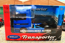 Load image into Gallery viewer, WEL32280B Welly 1:32 Scale Mercedes Actros 4x2 Lorry in Blue
