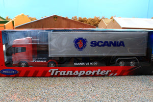 WEL32671R WELLY 1:32 Scale Scania R730 Lorry with Container Trailer