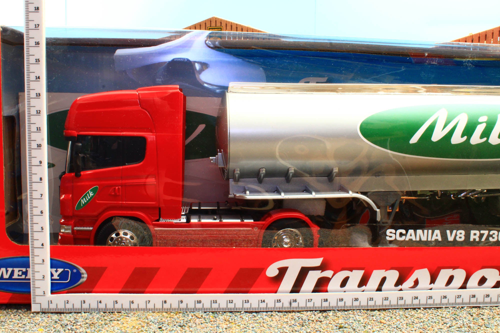WEL32672 Welly 1:32 Scale Scania R730 4x2 Lorry in Red with Silver 'Mi ...